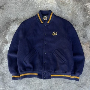 Vintage Dehen University of California Berkeley Wool Varsity Bomber Jacket  L - Picture 1 of 7