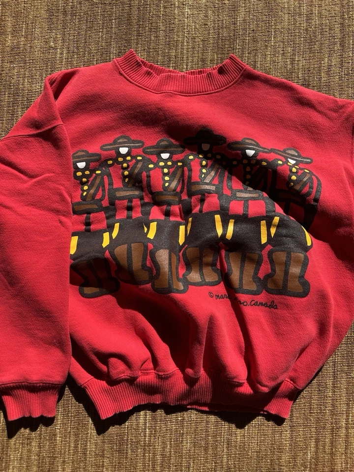 Винтажный 90-х Marc Tetro Канада Crewneck свитер горы красный размер маленький средний - Изображение 1 из 4