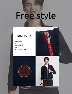 Chaqueta de bombardero cortavientos informal con cremallera CHCH para hombre Foto 1 de 4