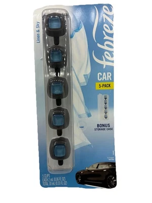 Juego de 5 clips eliminadores de olores de lino y cielo Febreze ambientador coche Foto 1 de 4