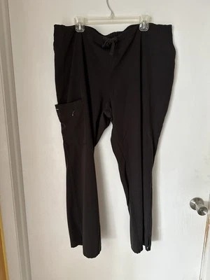 Pantalones Médicos Jockey Para Mujer 2XL Petite Negros 4 Bolsillos Cintura Ajustable Foto 1 de 4