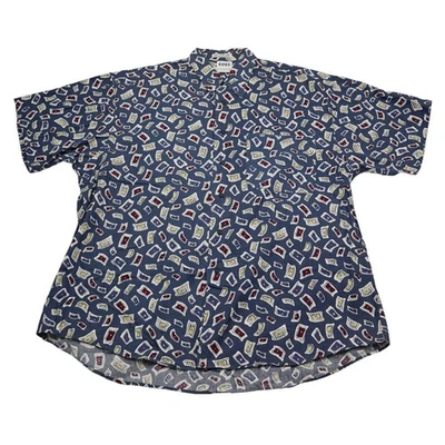 Camisa Henry Grethel Para Hombre Grande Azul 100% Algodón Con Botones Manga Corta Informal Foto 1 de 4