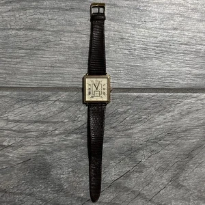 "EXC+5" Hamilton 6326 Small Second Roman Gold Square Men's Quartz Watch JAPAN - Picture 1 of 9