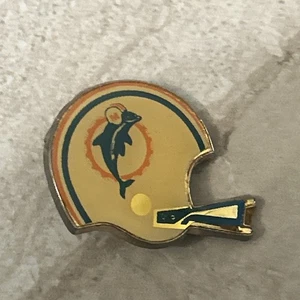 Vintage NFL Miami Dolphins Helmet Logo Lapel Hat Pin Throwback Metal Gold - Picture 1 of 2