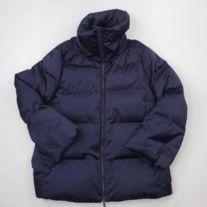 Uniqlo +J Down Puffer Quilted Jacket Mens Medium Navy High Neck Jil Sander 2021 - Picture 1 of 15