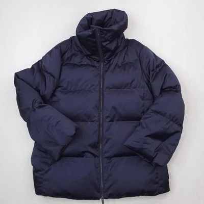 Uniqlo + J вниз пуховик стеганая куртка мужская средний темно-синий высокий воротник Jil Sander 2021 - Изображение 1 из 4