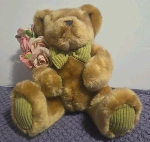 Dan Dee Collector's Choice Teddy Bear 13 Inch Pink Roses Vintage (Tote P) - Picture 1 of 5