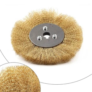 6 Zoll flache Kupferdrahtscheibe Messingbürste mit 16 mm Bohrung zum Polieren von Metall - Bild 1 von 10