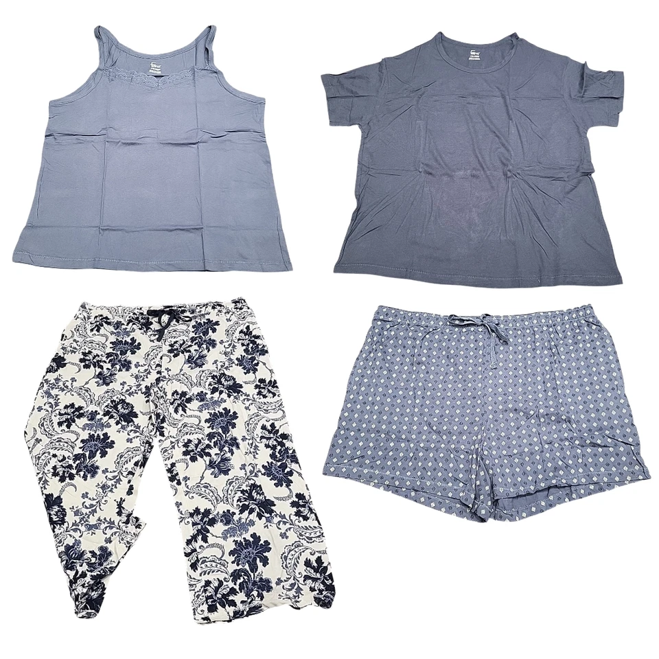 Felina Women's 100 Cotton 4-piece PJ Set Size S