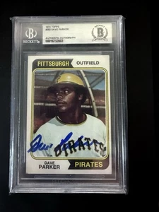1974 TOPPS DAVE PARKER #252 RC BAS HOF ROOKIE AUTOGRAPH SIGNATURE BECKETT AUTO - Bild 1 von 2