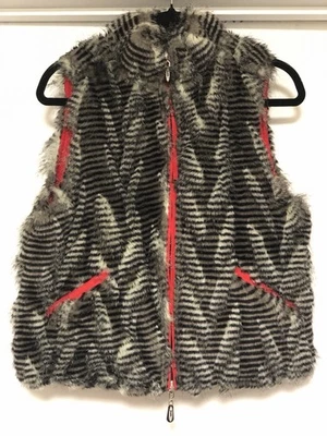 Chaleco de piel sintética reversible Jamie Sadock, talla mediana Foto 1 de 4