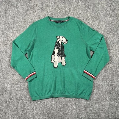 Tommy Hilfiger Suéter Mujer Grande Verde Schnauzer Terrier Pullover Navidad Foto 1 de 4
