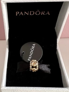 Pandora 14k Yellow Gold Ring Of Roses Charm #750456 Authentic Retired - Picture 1 of 24