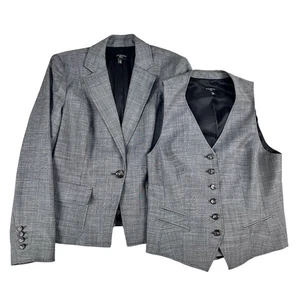 Talbots Womens Wool Blend 2 Piece Career Blazer & Vest Sz 12P - Picture 1 of 6