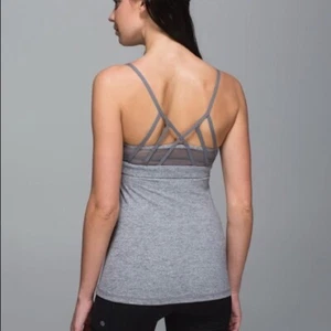 Lululemon Just Breathe Tank Grey size 4 Women's Top Built in Bra Yoga Run - Picture 1 of 6