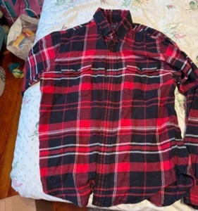 Polo Ralph Lauren Flannel Shirt Mens Medium Red Plaid Camping Outdoor Classic - Picture 1 of 2