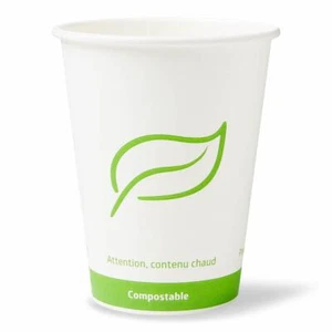 Compostable Paper Hot Beverage Cups, 12 Oz., Case of 1000 - Picture 1 of 1