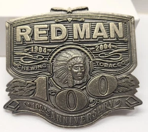 Vintage Red Man Belt Buckle 100th Anniversary 1904 - 2004 Chewing Tobacco Promo - Picture 1 of 3