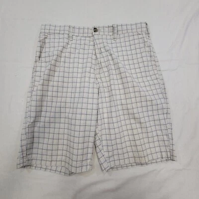 Pantalones cortos de golf EDDIE BAUER para hombre 36 frente plano bermudas dobladas y negras a cuadros Foto 1 de 4