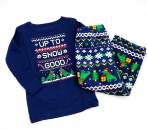 Cat & Jack Baby Boys Holiday Christmas Dinosaur 2 piece Pajama Set - Picture 1 of 1