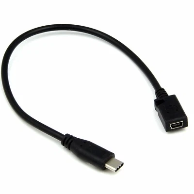 Mini USB da donna a USB tipo C maschio spina cavo cavo cavo piombo convertitore  - Immagine 1 di 3