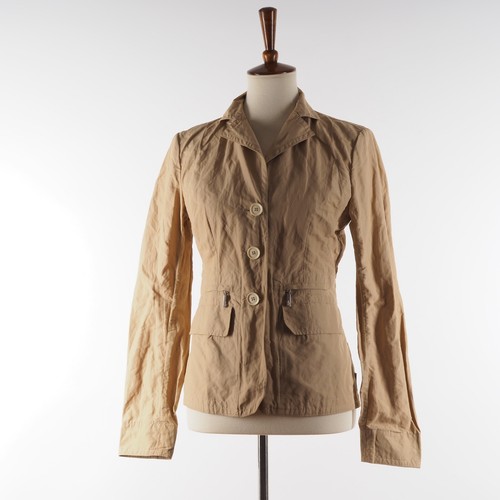 MONCLER Giacca Blazer Vintage Donna Beige Marrone Leggero Taglia 0 XS S