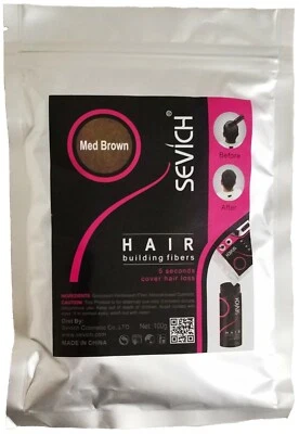 Sevich Streuhaar Schütthaar 100g Mittelbraun Nachfüllbeutel gegen Haarausfall