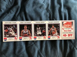 1990-91 Sacramento Kings Safeway Cards Uncut Sheet Carr Mays Hansen Leckner RC - Picture 1 of 4