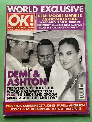 OK! mag 18-Oct-2005 DEMI MOORE Ashton Kutcher Dannii Minogue Victoria Beckham - Image 1 of 2