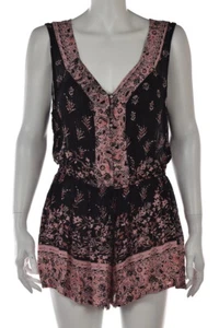 Mono informal Ecote para mujer talla S negro rosa floral sin mangas - Imagen 1 de 5