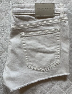 Lucky Brand Cut-Off Shorts Women’s Size 10/30 White Frayed 5 Pocket Jean - 192 - Image 1 of 4
