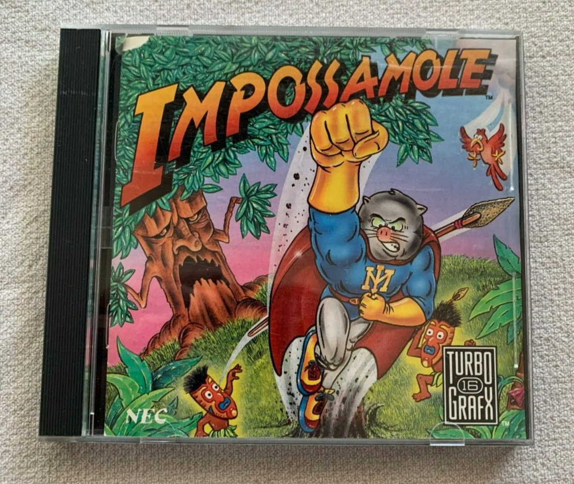 Impossamole (TurboGrafx-16, 1991) CIB, Case, Manual, Cartridge, HuCARD TESTED