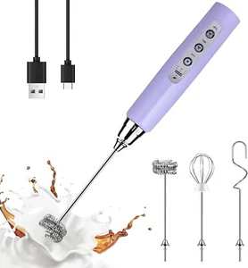Handheld Milk Frother for Coffee, Rechargeable Electric Whisk - Picture 1 of 13