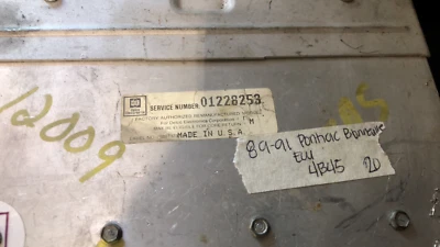01228253 Pontiac Bonneville or Buick Lesabre 1989-1991 ecu ecm computer - Image 1 of 4