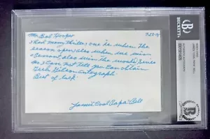 James Cool Papa Bell Signed Index Card W/ Josh Gibson Reference HOF Autograph - Picture 1 of 4