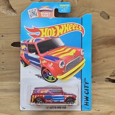 Hot Wheels HW City (2013) Red '67 Austin Mini Van Toy 27/250 K561 - Image 1 of 4