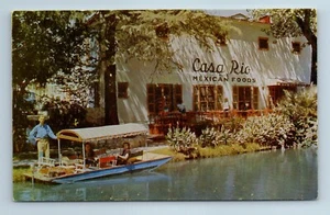 San Antonio River Texas Gondola Casa Ria Restaurant Vintage Postcard - Picture 1 of 2