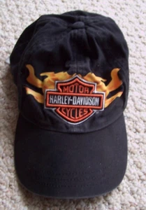 Harley Davidson Hat Strapback Black Adjustable Youth Size 4-14 Embroidered Logo - Picture 1 of 5