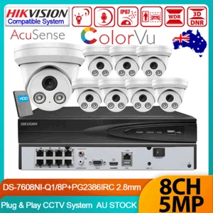 Hikvision 4K 8CH 4K 8MP Dual Light CCTV System Kit ColorVu IR MIC Dome IP Camera - Picture 1 of 26