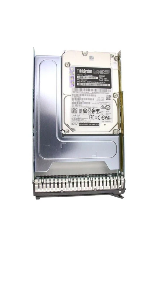 7XB7A00038 Lenovo 00YK027 300GB 15K RPM SAS 12Gbps Hot-Swappable 3.5" HDD w/Tray - Image 1 of 1