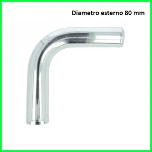 Curva in alluminio per kit tubi intercooler 80 mm aspirazione 90 gradi silicone - Imagen 1 de 1