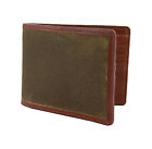The British Belt Company Langdale Mens Waxed Twill and Leather Bifold Wallet