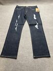 Vintage 90S Solo Semore Dark Blue Jeans Distressed Mens Size 36X31