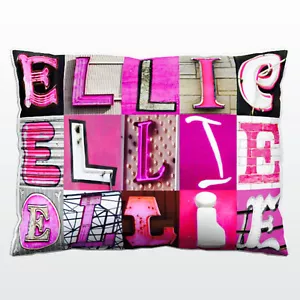 Cuscino personalizzato con il nome ELLIE in foto di lettere segno ROSA - Foto 1 di 1