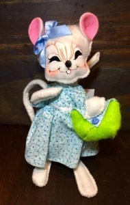 Annalee Blue Skies 201917 Mädchen Maus 6" grüne Handtasche & blaues Kleid OSTERN süß - Bild 1 von 10