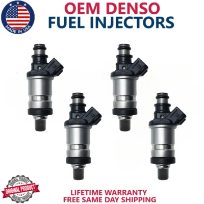 Inyectores de combustible Keihin OEM 4 piezas para Honda y Acura I4 1986-2001 #06164-P2A-000 Foto 1 de 4
