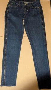 Rock&Republic Jeans Women's Size 4M Zipper Accent Dark Blue Low Rise Skinny - Picture 1 of 13
