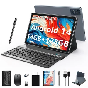 Android14 Tablet 2025 Neueste 10 Zoll 128GB ROM+14GB RAM+1TB Expand Octa-Core... - Bild 1 von 8
