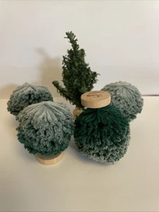 Department 56 - Village Accessories - 4 Frosted Topiary Bushes Shrubs 1 Sm Tree - Picture 1 of 5