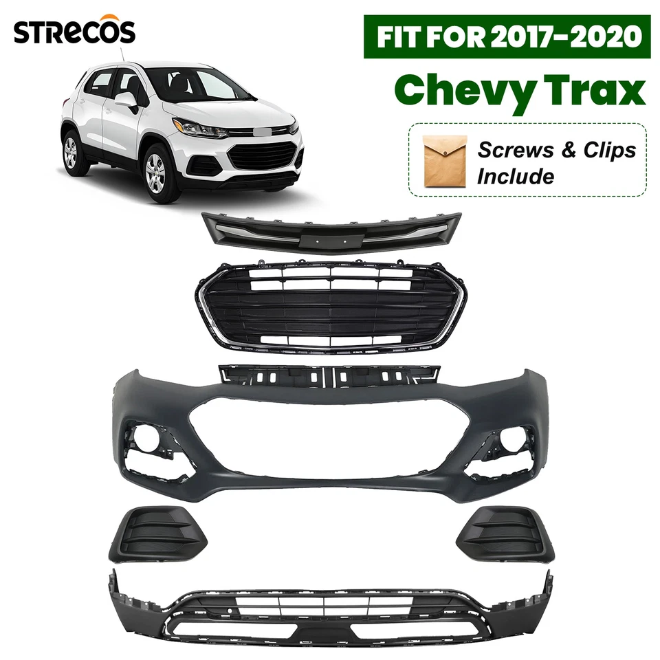 Front Bumper Cover Assembly For 2017 2018 2019 2020 Chevy Trax Grille Grill Kit - Image 1 of 4